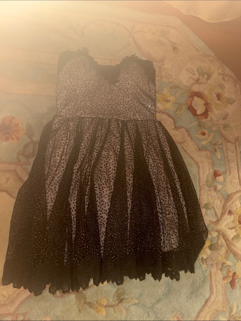 Girls' Black Lace-Overlay Party Dress